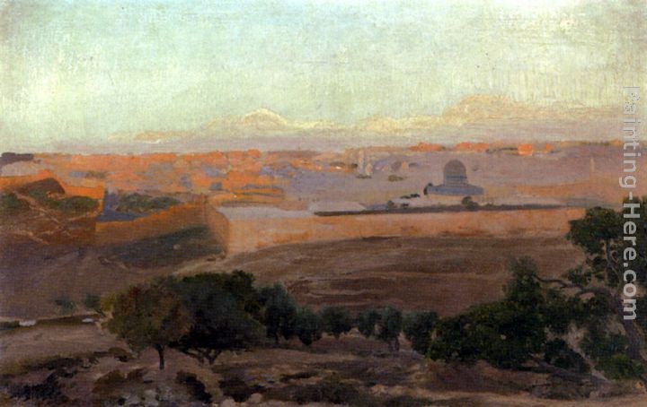Gustav Bauernfeind Blick Auf Jerusalem Vom Olberg Aus